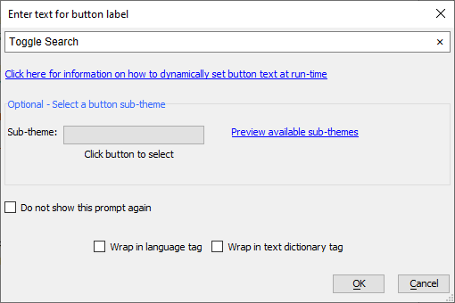 The button text is shown in the control layout.
